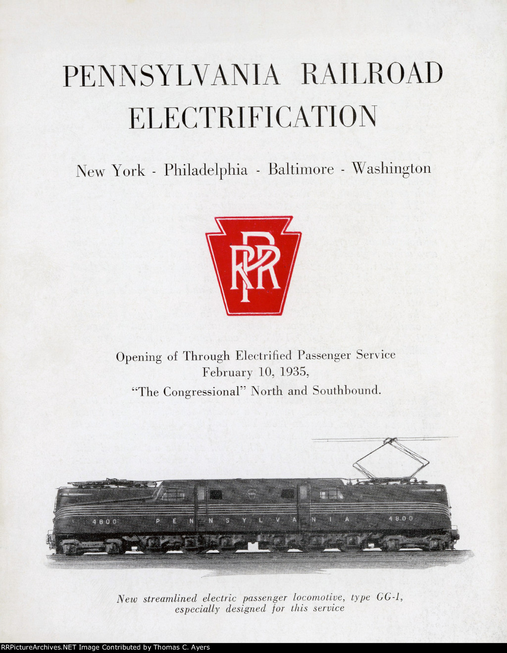 "Pennsylvania Railroad Electrification," Front Cover, 1935